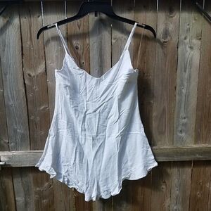 Juniors X-Small Romper by Love Cameron White Linen Silver Grommets